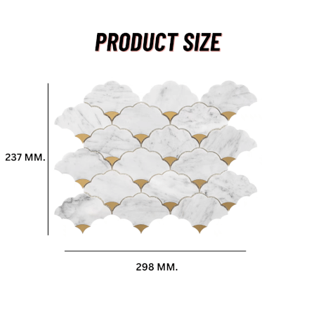 โมเสคหินอ่อน TIMELESS TILES รุ่น LUCKY CLOUD 23.7X29.8 ซม. สี CARRARA WHITE_1